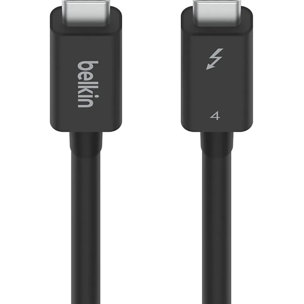 Belkin 6.6 ft Thunderbolt USB-C to USB-C Cable - 24 pin to 24 pin - 100W PD - Black - 6.56 ft Thunderbolt 4 Data Transfer Cable - INZ002BT2MBK