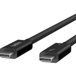 Belkin 6.6 ft Thunderbolt USB-C to USB-C Cable - 24 pin to 24 pin - 100W PD - Black - 6.56 ft Thunderbolt 4 Data Transfer Cable - INZ002BT2MBK