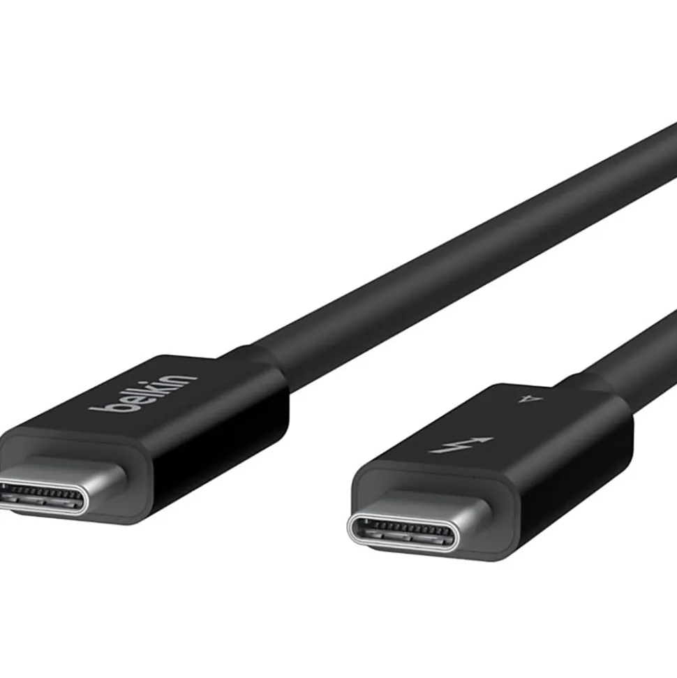 Belkin 6.6 ft Thunderbolt USB-C to USB-C Cable - 24 pin to 24 pin - 100W PD - Black - 6.56 ft Thunderbolt 4 Data Transfer Cable - INZ002BT2MBK