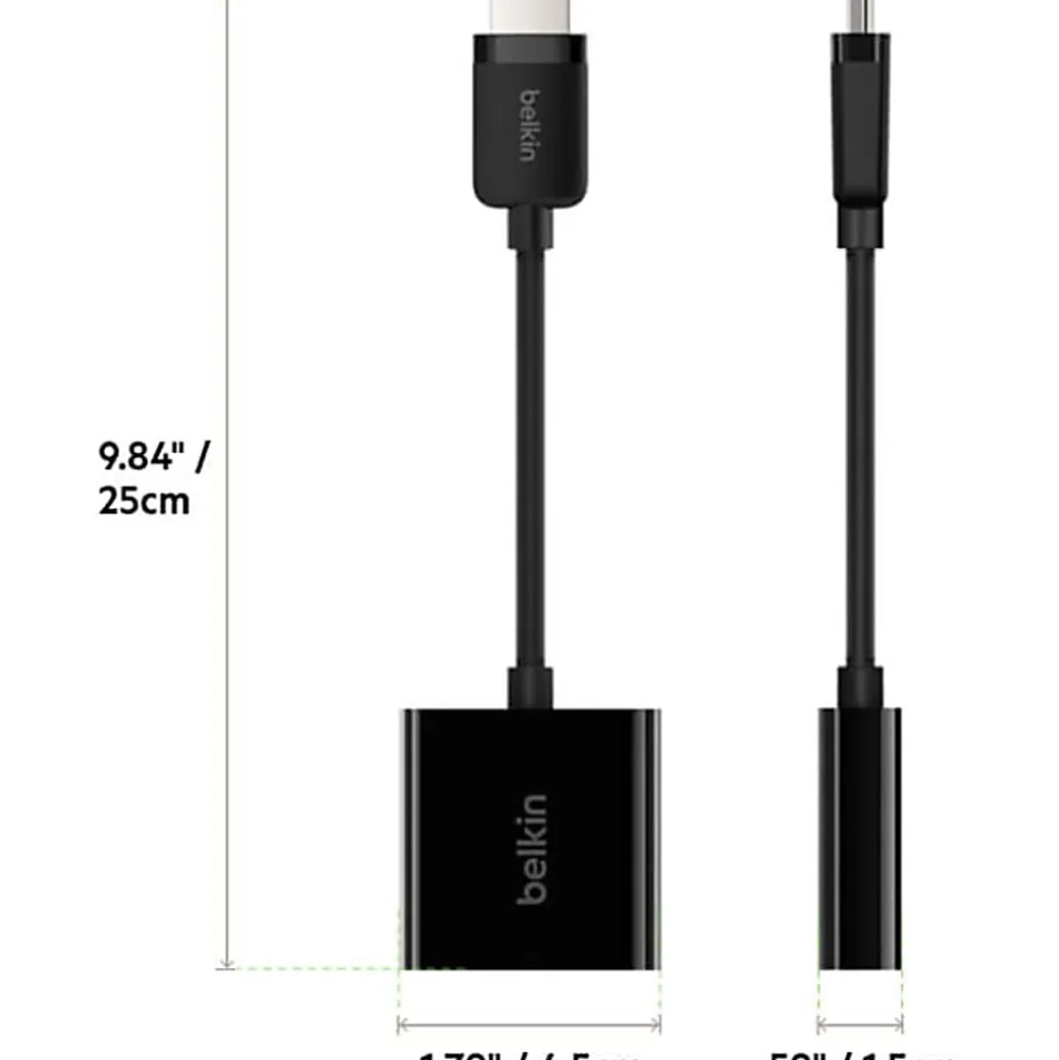 Belkin HDMI to VGA Video Adapter Converter with Audio - 1920x1080 - HDMI/USB/VGA/mini-phone A/V Cable - AV10170BT