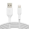 Belkin® Lightning-To-USB-A Braided Cable, 3.3 ft/1M White