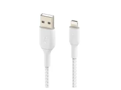 Belkin® Lightning-To-USB-A Braided Cable, 3.3 ft/1M White