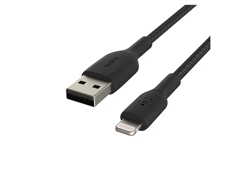 Belkin® Lightning-To-USB-A Braided Cable, 1M/ 3,3 Ft, Black