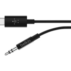 Belkin 3.5mm Audio Cable with USB-C Connector, 3 Ft, Black