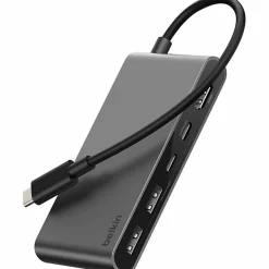 Belkin 5-Port USB-C Hub, USB-C to 2xUSB-A, 2xUSB-C, 1x4K HDMI, Docking Station, Black, AVC022FQSGY