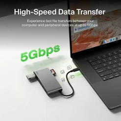 Belkin 7-Port USB-C Hub, USB-C to, 2xUSB-A, 2xUSB-C, 1x4K HDMI, 1xSD + 1xMicroSD Reader, Black, AVC023FQSGY