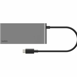 Belkin 7-Port USB-C Hub, USB-C to, 2xUSB-A, 2xUSB-C, 1x4K HDMI, 1xSD + 1xMicroSD Reader, Black, AVC023FQSGY