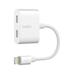 Belkin Rockstar Audio + Charge - Lightning Cable & iPhone Charger Adapter, 12W, White