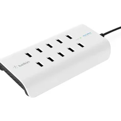 Belkin RockStar 10-Port USB Charging Station - 120 W - 120 V AC, 230 V AC Input - 5 V DC Output - 2.40 A - 1