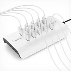 Belkin RockStar 10-Port USB Charging Station - 120 W - 120 V AC, 230 V AC Input - 5 V DC Output - 2.40 A - 1