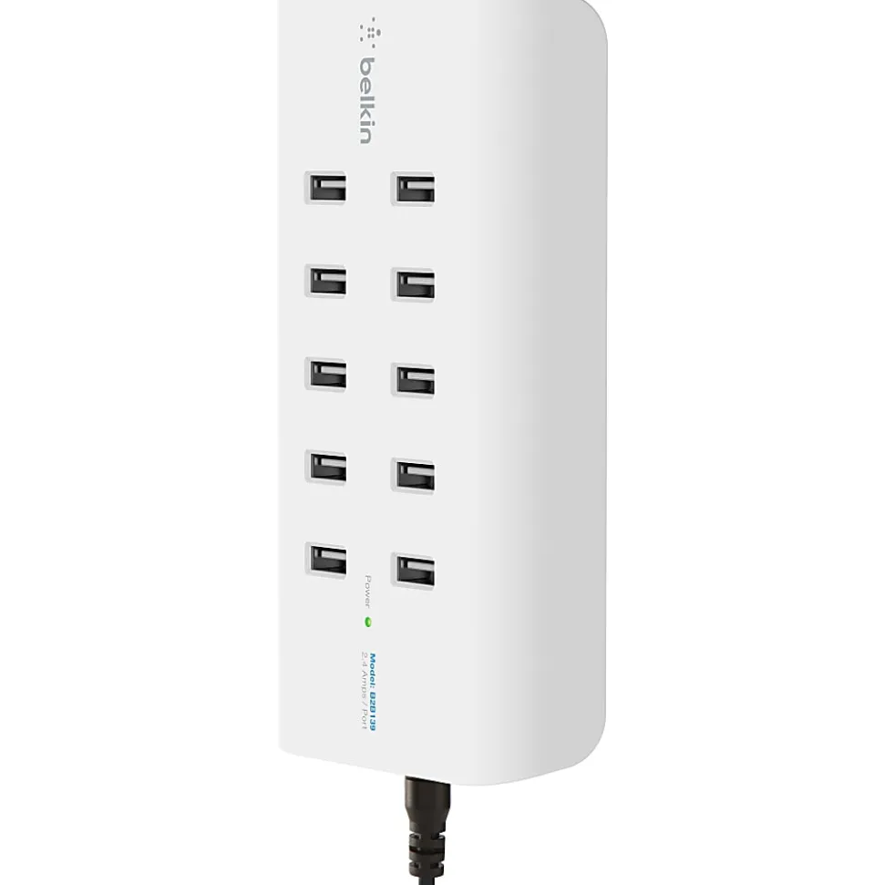 Belkin RockStar 10-Port USB Charging Station - 120 W - 120 V AC, 230 V AC Input - 5 V DC Output - 2.40 A - 1