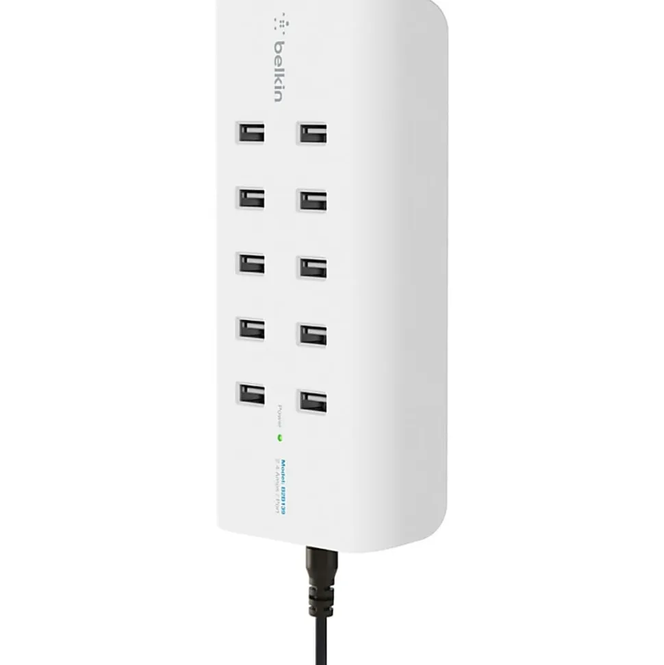 Belkin RockStar 10-Port USB Charging Station - 120 W - 120 V AC, 230 V AC Input - 5 V DC Output - 2.40 A - 1