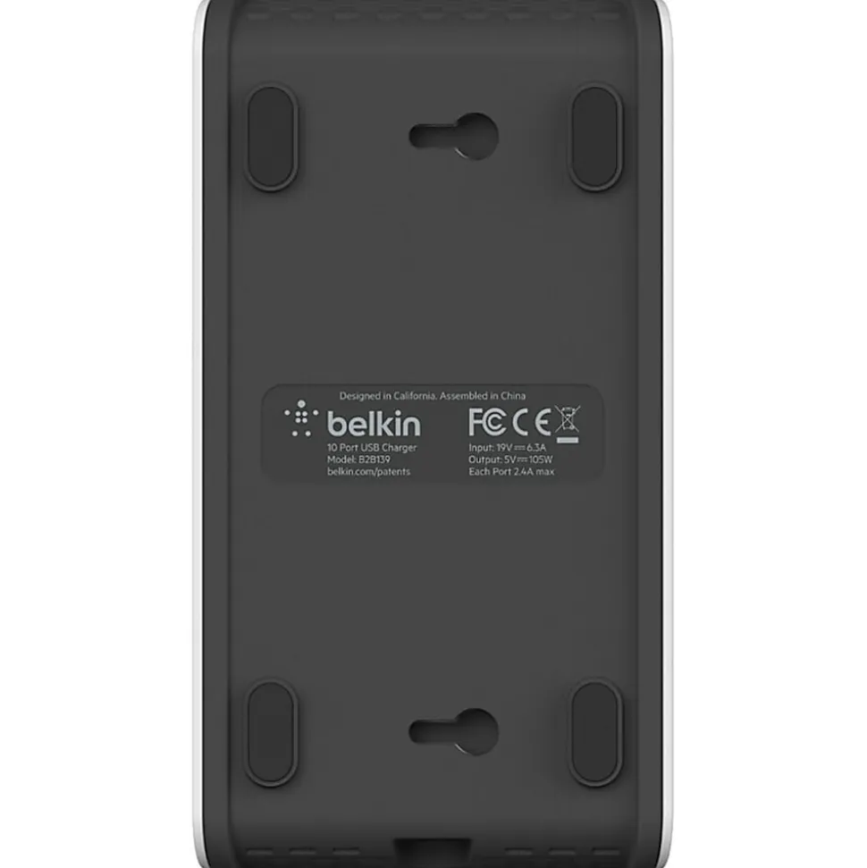 Belkin RockStar 10-Port USB Charging Station - 120 W - 120 V AC, 230 V AC Input - 5 V DC Output - 2.40 A - 1