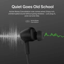 Belkin SoundForm ANC Wired Earbuds (USB-C) - Stereo - USB Type C - Wired - Earbud - Binaural - In-ear - Black