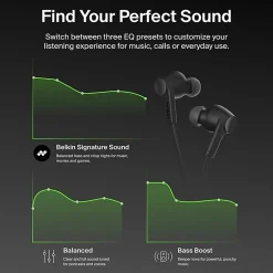 Belkin SoundForm ANC Wired Earbuds (USB-C) - Stereo - USB Type C - Wired - Earbud - Binaural - In-ear - Black