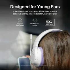 Belkin SoundForm Inspire Wired Over-Ear Headset for Kids, Lavender/White
