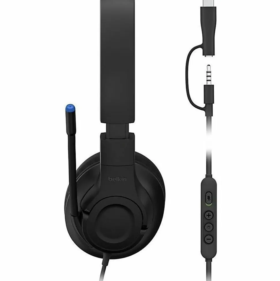 Belkin SoundForm Inspire Wired Over-Ear Headset for Kids, Black