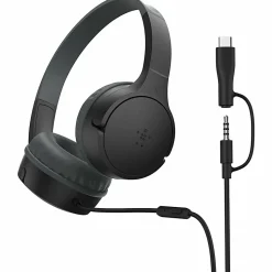 Belkin SoundForm Mini Wired On-Ear Headphones for Kids, Black