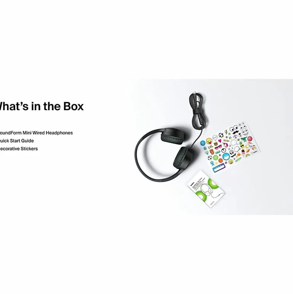 Belkin SoundForm Mini Wired On-Ear Headphones for Kids, Black
