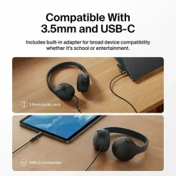 Belkin SoundForm Mini Wired On-Ear Headphones for Kids, Black
