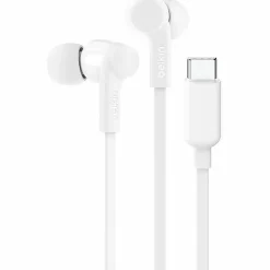 Belkin SoundForm USB-C Wired Earbuds With Adjustable Volume Limiter, White