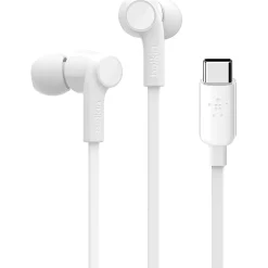 Belkin SoundForm Wired Earbuds with USB-C Connector - Stereo - USB Type C - Wired - Earbud - Binaural - In-ear - 4 ft Cable - White