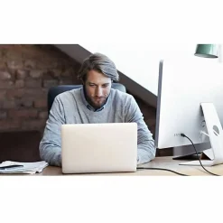Belkin Thunderbolt 3 Cable (USB-C to USB-C, 100W) - 2.60 ft Thunderbolt 3/USB-C Data Transfer Cable - F2CD084BT08MBK