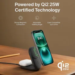 Belkin UltraCharge 2-in-1 Foldable Magnetic Charger with Qi2 25W, WIZ039TTBK