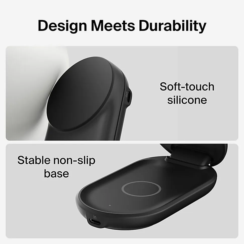 Belkin UltraCharge 2-in-1 Foldable Magnetic Charger with Qi2 25W, WIZ039TTBK