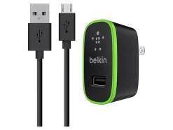 Belkin Universal Home Charger - Power adapter - 12 Watt - 2.4 A (USB) - on cable: Micro-USB - black