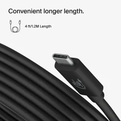 Belkin USB4 Cable, 240W + 20Gbps For Mac/Windows/Chromebook, Black, INZ004TT1.2MBK