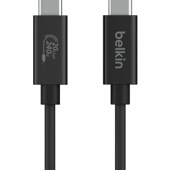 Belkin USB4 Cable, 240W + 20Gbps - 6.56 ft USB4 A/V/Power/Data Transfer Cable  - INZ004BT2MBK