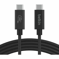 Belkin USB4 Cable, 240W + 20Gbps - 6.56 ft USB4 A/V/Power/Data Transfer Cable  - INZ004BT2MBK