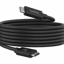 Belkin USB4 Cable, 240W + 20Gbps - 6.56 ft USB4 A/V/Power/Data Transfer Cable  - INZ004BT2MBK