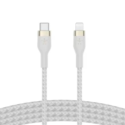 Belkin® USB-C To Lightning Braided Cable, 2M/ 6.6 FT, White