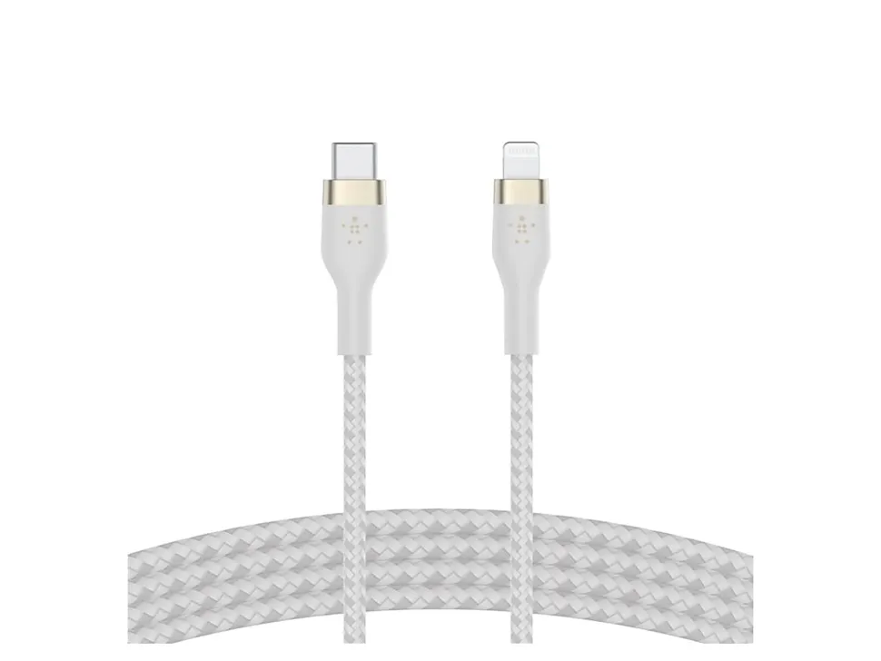 Belkin® USB-C To Lightning Braided Cable, 2M/ 6.6 FT, White