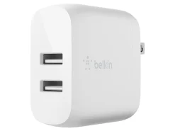 Belkin 24-Watt Dual Port USB-A Wall Charger With USB-A Lightning Cable, 1M/ 3.3 Ft, White