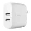 Belkin 24-Watt Dual Port USB Wall Charger, White