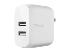 Belkin 24-Watt Dual Port USB Wall Charger, White