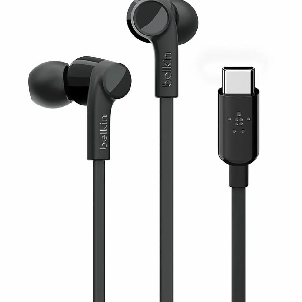 Belkin Wired USB-C Earbud Headphones, Black