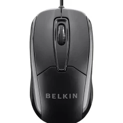 Belkin Wired USB Ergonomic Mouse - Optical - Cable - USB - 800 dpi - Scroll Wheel - 3 Button(s) - 1