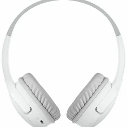 Belkin Wireless Bluetooth On-Ear Headphones for Kids w/ Mic, 85dB Limit, w/ USB-C Cable, Headset, White