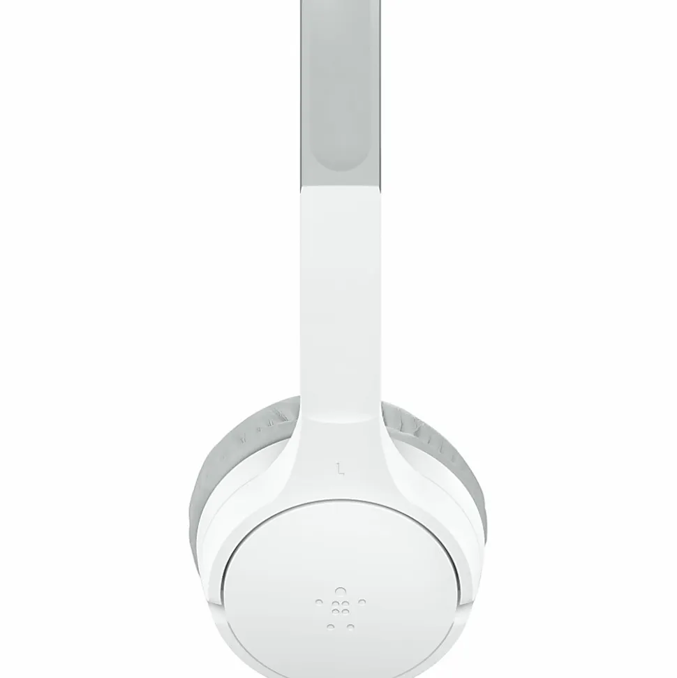 Belkin Wireless Bluetooth On-Ear Headphones for Kids w/ Mic, 85dB Limit, w/ USB-C Cable, Headset, White