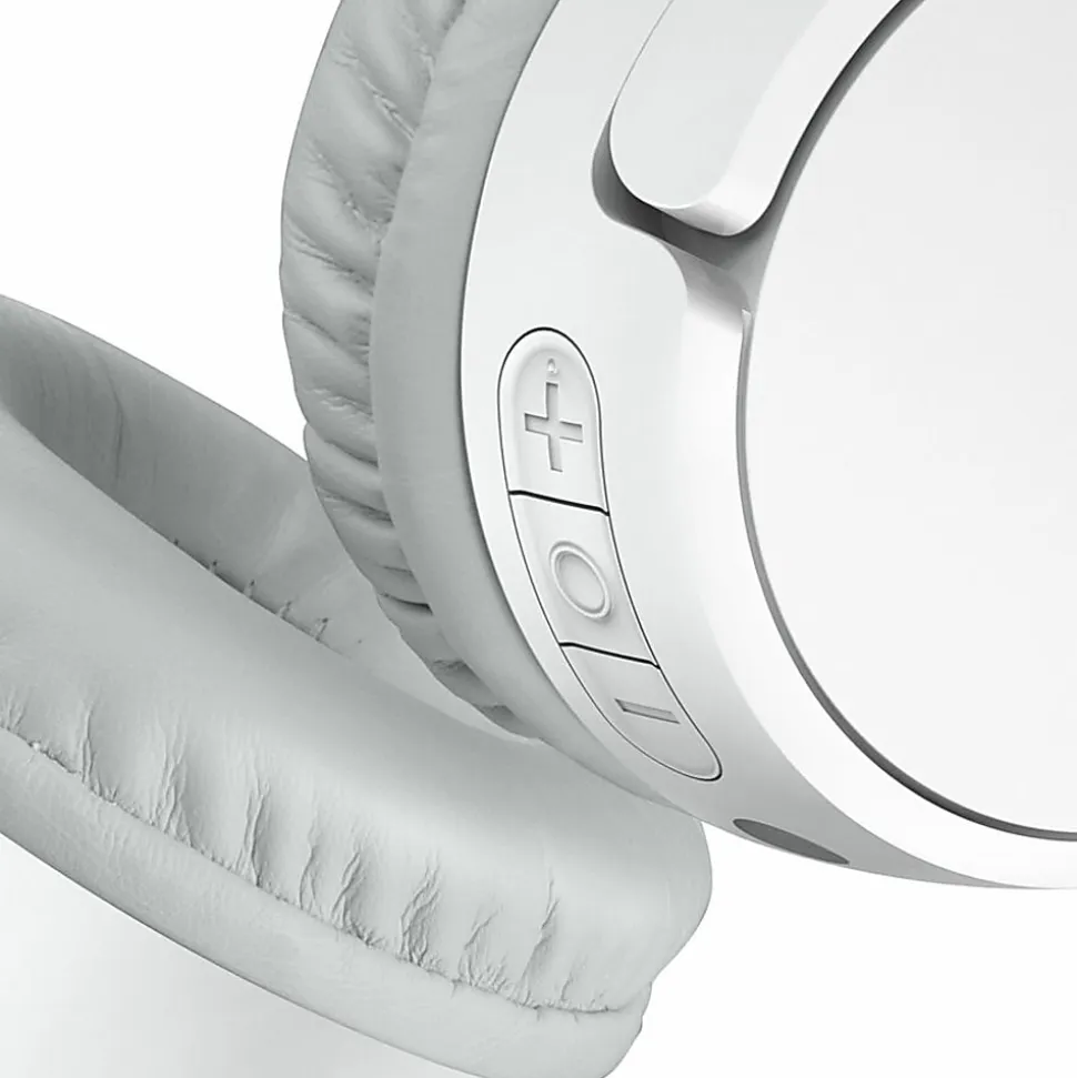 Belkin Wireless Bluetooth On-Ear Headphones for Kids w/ Mic, 85dB Limit, w/ USB-C Cable, Headset, White