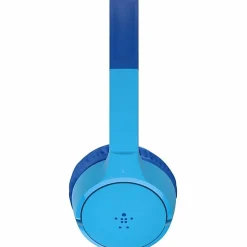 Belkin Wireless Bluetooth On-Ear Headphones for Kids w/ Mic, 85dB Limit, w/ USB-C Cable, Headset, Blue