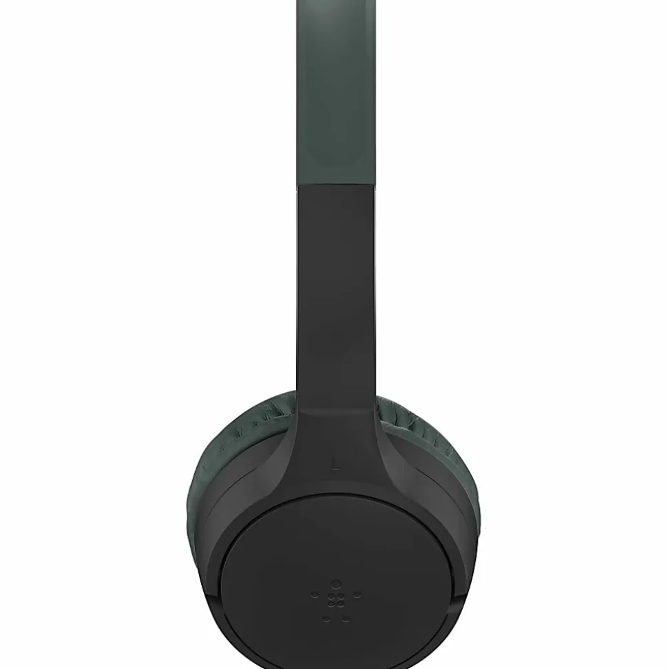Belkin Wireless Bluetooth On-Ear Headphones for Kids w/ Mic, 85dB Limit, w/ USB-C Cable, Headset, Black