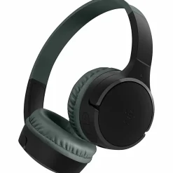 Belkin Wireless Bluetooth On-Ear Headphones for Kids w/ Mic, 85dB Limit, w/ USB-C Cable, Headset, Black