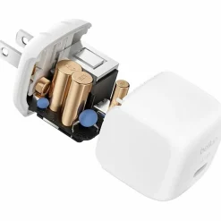 Belkin 45W Portable Cubic USB-C Wall Charger w/ USB-C Cable - 1xUSB-C - Foldable Prongs - Fast Charge - Power Adapter - White - 45 W - 3.30 ft Cable