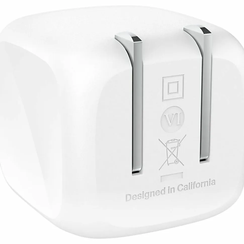 Belkin 45W Portable Cubic USB-C Wall Charger w/ USB-C Cable - 1xUSB-C - Foldable Prongs - Fast Charge - Power Adapter - White - 45 W - 3.30 ft Cable
