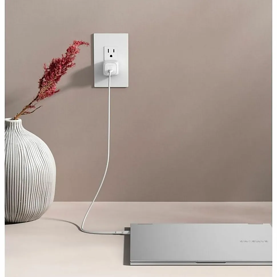Belkin 45W Portable Cubic USB-C Wall Charger w/ USB-C Cable - 1xUSB-C - Foldable Prongs - Fast Charge - Power Adapter - White - 45 W - 3.30 ft Cable